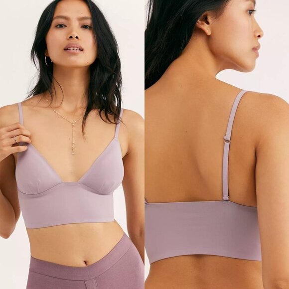 NWT Free People Sage Longline Bralette Amethyst Purple Small Medium Bohemian New - Picture 2 of 7